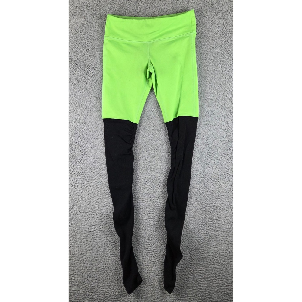 ALO Yoga Goddess Ribbed Leggings Womens Size Small Neon Black Athleisure